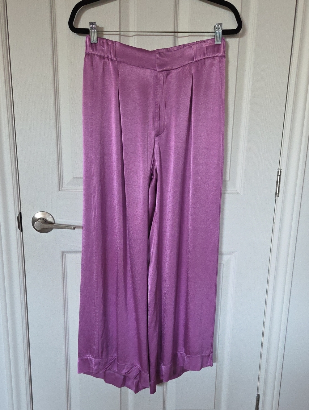 FREE PEOPLE Good Feels Satin Pleated Pants